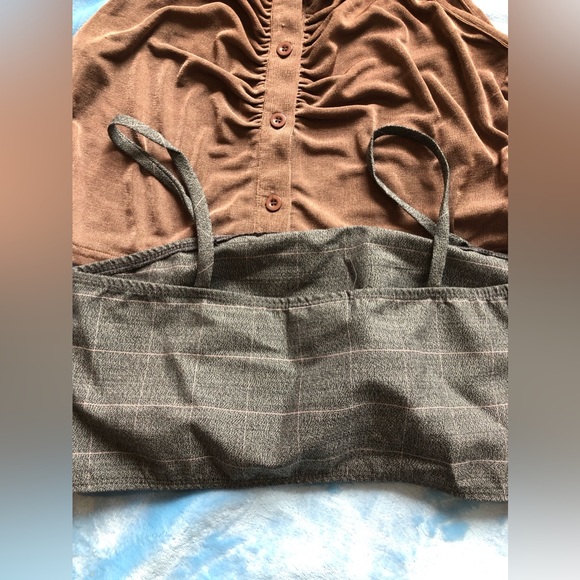 NWT TWO sexy tops sheer see through buttoned blouse crop top - Picture 17 of 17